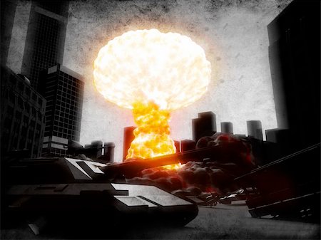 3d rendered illustration of an atom explosion Foto de stock - Super Valor sin royalties y Suscripción, Código: 400-04482324