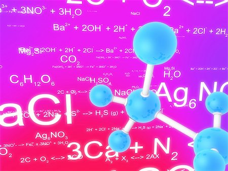 3d rendered illustration of science formulas and molecules Foto de stock - Super Valor sin royalties y Suscripción, Código: 400-04482358