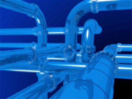 3d rendered illustration of many metal pipelines Stock Photo - Budget Royalty-Free & Subscription, Code: 400-04482381