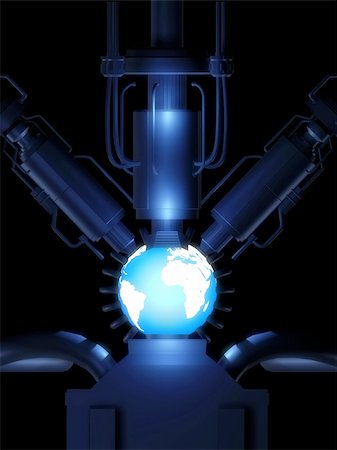 simsearch:400-03954884,k - 3d rendered illustration of a reactor and a globe Photographie de stock - Aubaine LD & Abonnement, Code: 400-04482399