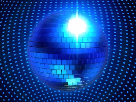 disco ball in 70 - 3d rendered illustration of a blue disco sphere Stock Photo - Budget Royalty-Free & Subscription, Code: 400-04482429