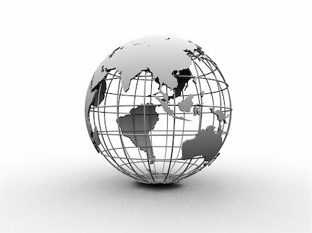simsearch:400-06698166,k - 3d rendered illustration of a silver metal globe Stock Photo - Budget Royalty-Free & Subscription, Code: 400-04482648