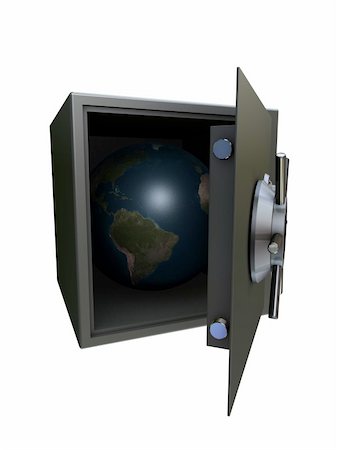 simsearch:400-04238099,k - 3d rendered illustration of a black safe and a globe in it Stock Photo - Budget Royalty-Free & Subscription, Code: 400-04482642
