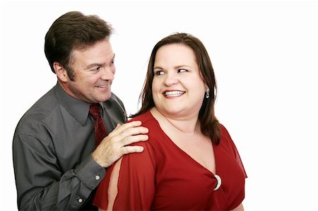 dress for fat women - A couple on a blind date meeting for the first time.  Isolated on white. Stock Photo - Budget Royalty-Free & Subscription, Code: 400-04483000