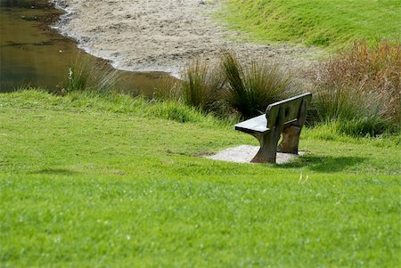 Park bench facing Oneroa Beach, Waiheke Island, New Zealand Fotografie stock - Microstock e Abbonamento, Codice: 400-04483122