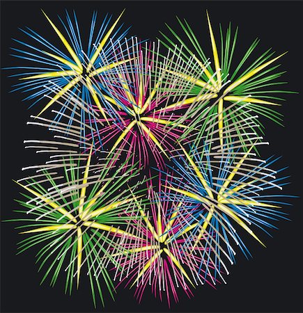 simsearch:400-07093371,k - Illustration of Fireworks - Vector Fotografie stock - Microstock e Abbonamento, Codice: 400-04483185