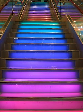 simsearch:400-05024244,k - Stairs with colorful lighting Fotografie stock - Microstock e Abbonamento, Codice: 400-04483264