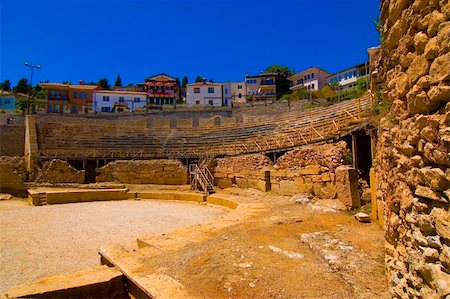 Ancient amphitheater in famous macedonian touristic destination Ohrid Stock Photo - Budget Royalty-Free & Subscription, Code: 400-04483341