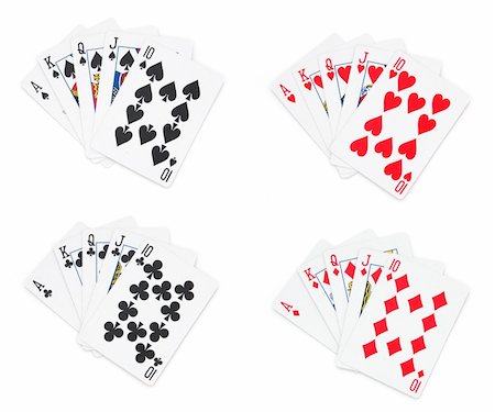 Royal flush in isolated white Stock Photo - Budget Royalty-Free & Subscription, Code: 400-04483704