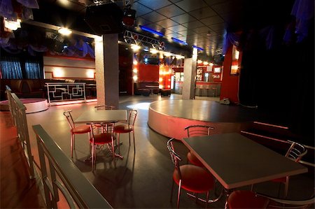 Tables and chairs in a modern night club Stock Photo - Budget Royalty-Free & Subscription, Code: 400-04483868