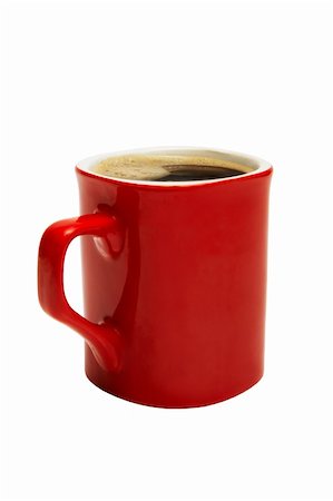 simsearch:400-03971684,k - Red cup from coffee on a white background Fotografie stock - Microstock e Abbonamento, Codice: 400-04483898
