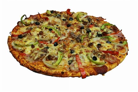 simsearch:400-05172569,k - New York Style Pizza isolated on white background Photographie de stock - Aubaine LD & Abonnement, Code: 400-04483927