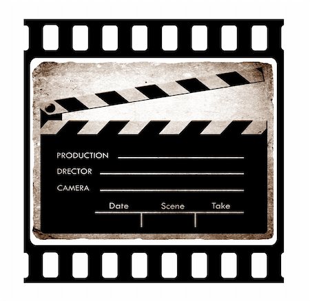 people and film production - 35mm slide frame with film clapboard Stock Photo - Budget Royalty-Free & Subscription, Code: 400-04494052