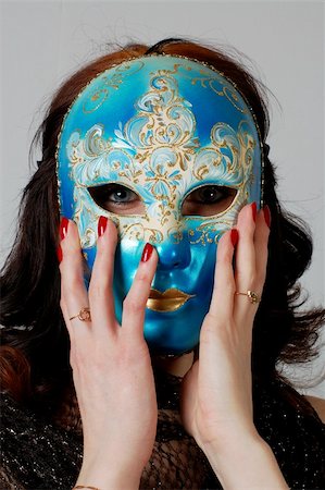 simsearch:400-05051542,k - woman hidding her face under a venetian mask Stock Photo - Budget Royalty-Free & Subscription, Code: 400-04494149