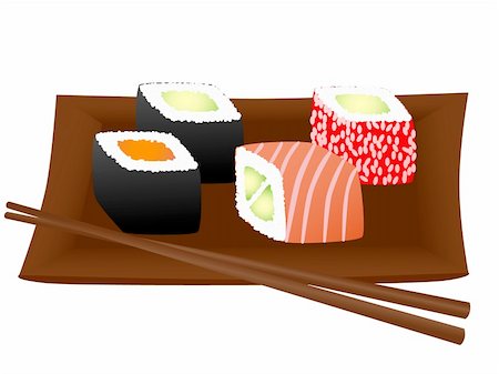 Vector illustration of sushi Stock Photo - Budget Royalty-Free & Subscription, Code: 400-04494277