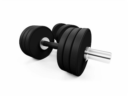 isolated dumbbells on white background Stock Photo - Budget Royalty-Free & Subscription, Code: 400-04494341