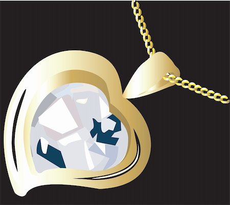 simsearch:693-06022199,k - Illustration of golden necklace with diamond pendant Photographie de stock - Aubaine LD & Abonnement, Code: 400-04494861