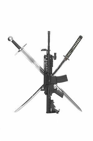 Modified M4 Carbine with Katana Stock Photo - Budget Royalty-Free & Subscription, Code: 400-04494912
