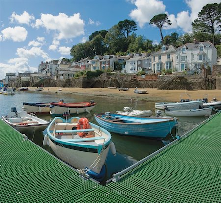 the estuary of the river fowey town of fowey south cornish coast cornwall england uk Stock Photo - Budget Royalty-Free & Subscription, Code: 400-04495037
