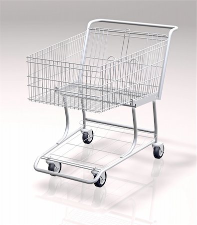 fotofactory (artist) - 3d concept illustration of a shopping cart with relection and shadows in background Stock Photo - Budget Royalty-Free & Subscription, Code: 400-04495428