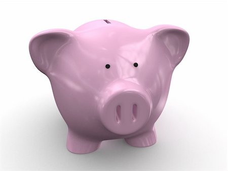 3d rendered illustration of a pink piggy bank Stock Photo - Budget Royalty-Free & Subscription, Code: 400-04495695