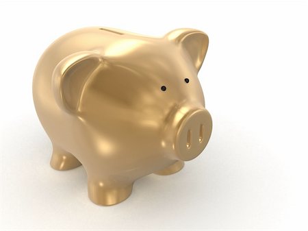 3d rendered illustration of a golden piggy bank Stock Photo - Budget Royalty-Free & Subscription, Code: 400-04495691