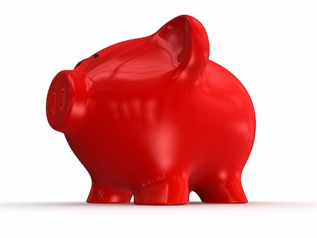 3d rendered illustration of a red piggy bank Stock Photo - Budget Royalty-Free & Subscription, Code: 400-04495693