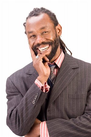 simsearch:400-05030782,k - A black man with dreadlock hair isolated on a white background. Stock Photo - Budget Royalty-Free & Subscription, Code: 400-04495763