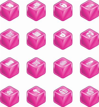 Security and e-commerce cube icon set series. Photographie de stock - Aubaine LD & Abonnement, Code: 400-04495889