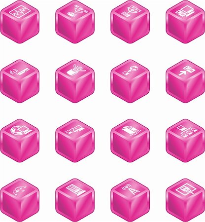 simsearch:400-04955051,k - A series of cube icons relating to computer networks. Foto de stock - Super Valor sin royalties y Suscripción, Código: 400-04495883