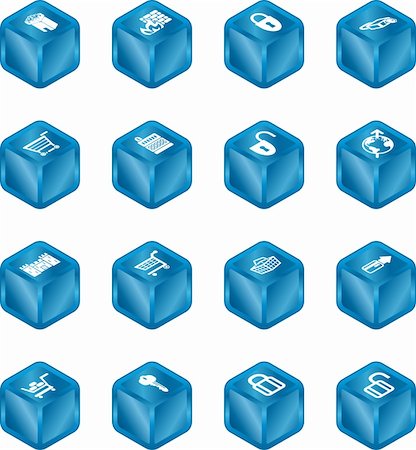 Security and e-commerce cube icon set series. Photographie de stock - Aubaine LD & Abonnement, Code: 400-04495890