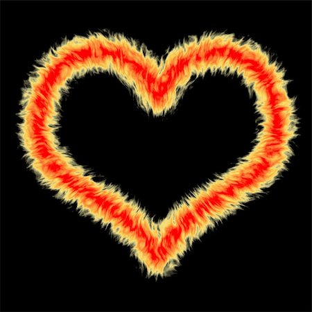 simsearch:400-06075507,k - fire heart in red, orange and yellow flames Stock Photo - Budget Royalty-Free & Subscription, Code: 400-04495974