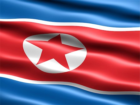 simsearch:400-04013754,k - Flag of North Korea, computer generated illustration with silky appearance and waves Stock Photo - Budget Royalty-Free & Subscription, Code: 400-04496193