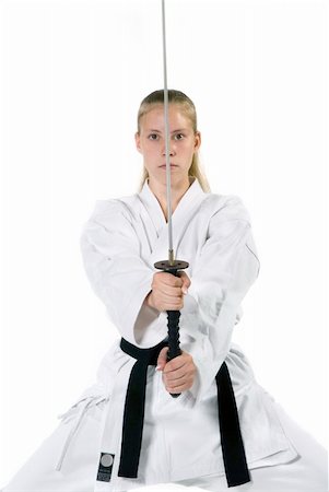 Female Third Degree Black Belt with Katana. Stock Photo - Budget Royalty-Free & Subscription, Code: 400-04496238