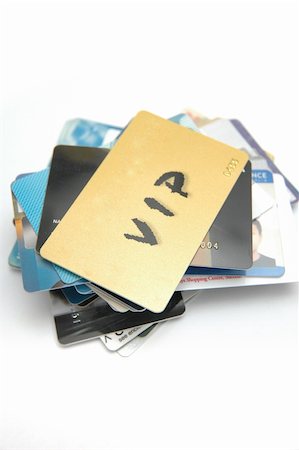 Stack of cards used on a daily basis. Low Depth of Field Fotografie stock - Microstock e Abbonamento, Codice: 400-04496982