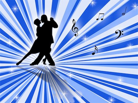 Couple dancing a tango on a star-burst background Stock Photo - Budget Royalty-Free & Subscription, Code: 400-04497177