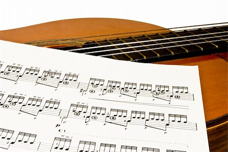 simsearch:400-04858997,k - classical (spanish)guitar and music sheet Stock Photo - Budget Royalty-Free & Subscription, Code: 400-04497186