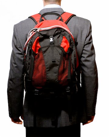 simsearch:673-02138635,k - isolated man backpack Photographie de stock - Aubaine LD & Abonnement, Code: 400-04497448