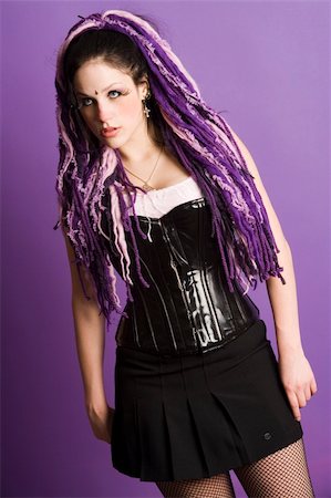 A beautifull girl with purple dreadlocks in her hair Stock Photo - Budget Royalty-Free & Subscription, Code: 400-04497552