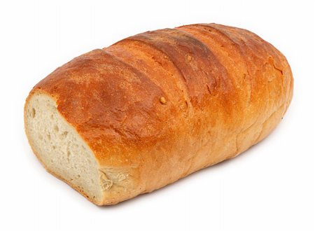 simsearch:400-04497847,k - close-up of delcious white bread against white background, gentle shadow in front Stockbilder - Microstock & Abonnement, Bildnummer: 400-04497778