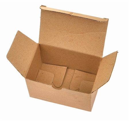 simsearch:649-08564128,k - single open cardboard box againt white background, view from above Stockbilder - Microstock & Abonnement, Bildnummer: 400-04497801