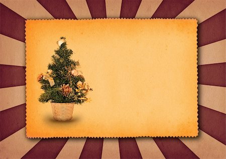 simsearch:400-05032591,k - retro background with christmas tree motive, large copy space for your content Foto de stock - Super Valor sin royalties y Suscripción, Código: 400-04497936