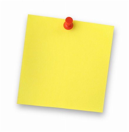 blank adhesive note note against white background, gentle shadow behind Fotografie stock - Microstock e Abbonamento, Codice: 400-04497972