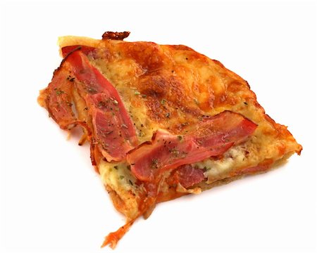 partially eaten - piece of fresh delicious pizza on white background Stock Photo - Budget Royalty-Free & Subscription, Code: 400-04498257