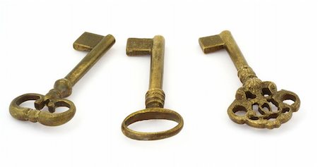 simsearch:600-02833370,k - close-up of three various old keys isolated on white background Photographie de stock - Aubaine LD & Abonnement, Code: 400-04498267