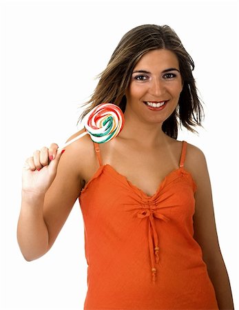 Lollypop Girl - Beautiful woman with a candy in the hands Stock Photo - Budget Royalty-Free & Subscription, Code: 400-04498532