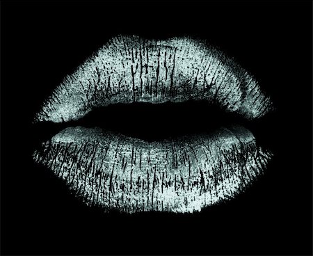 simsearch:600-02700963,k - white lips imprint isolated on black background Photographie de stock - Aubaine LD & Abonnement, Code: 400-04498619