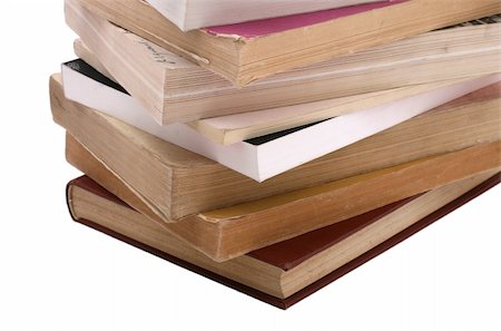 simsearch:400-04303759,k - stack of old books isolated on white Stockbilder - Microstock & Abonnement, Bildnummer: 400-04498811