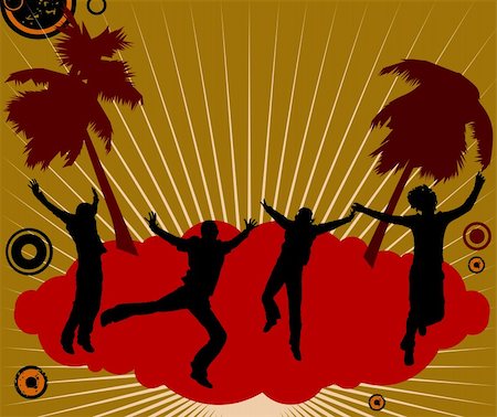 simsearch:400-04592589,k - silhouette people dancing on  the party island Photographie de stock - Aubaine LD & Abonnement, Code: 400-04498870