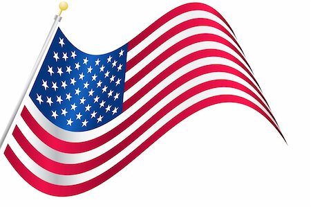 simsearch:400-05902840,k - Vector - American USA flag waving with metallic or metal effect and pole. Foto de stock - Royalty-Free Super Valor e Assinatura, Número: 400-04499278